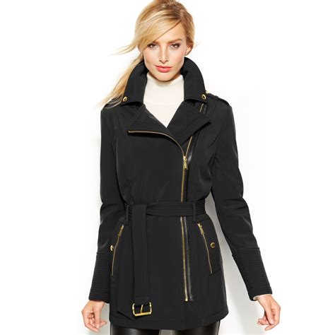 michael michael kors black mixed media coat|Michael Kors black winter coat.